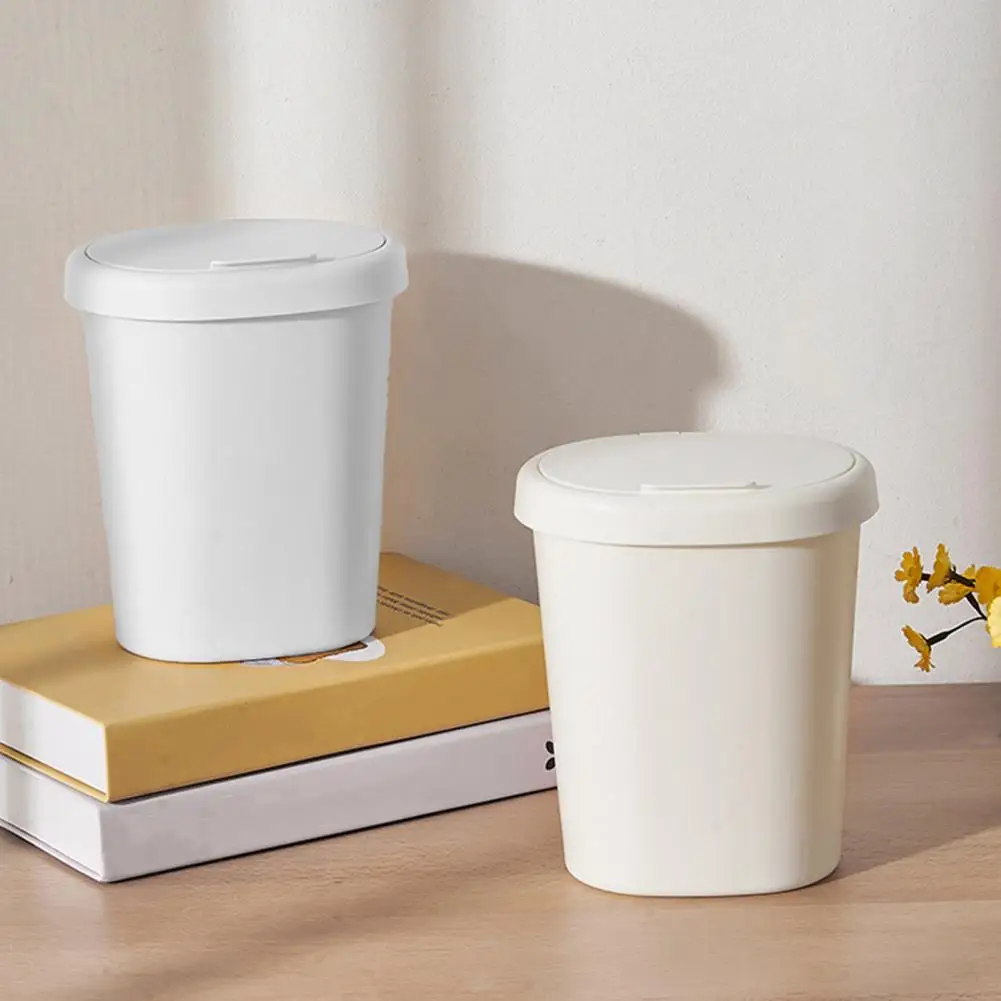 Plastic Garbage Can Easy Open Garbage Bin Household Garbage Container Small Lid With Odor Prevention Kitchen Trash Waste Can