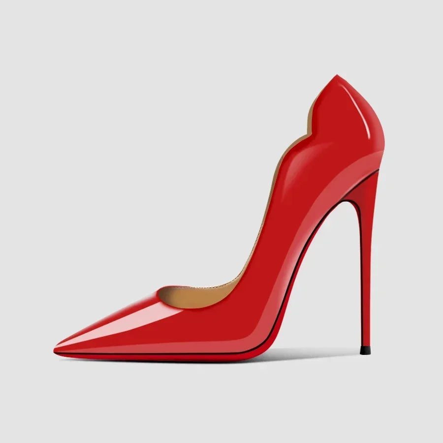 Red curved edge 12cm