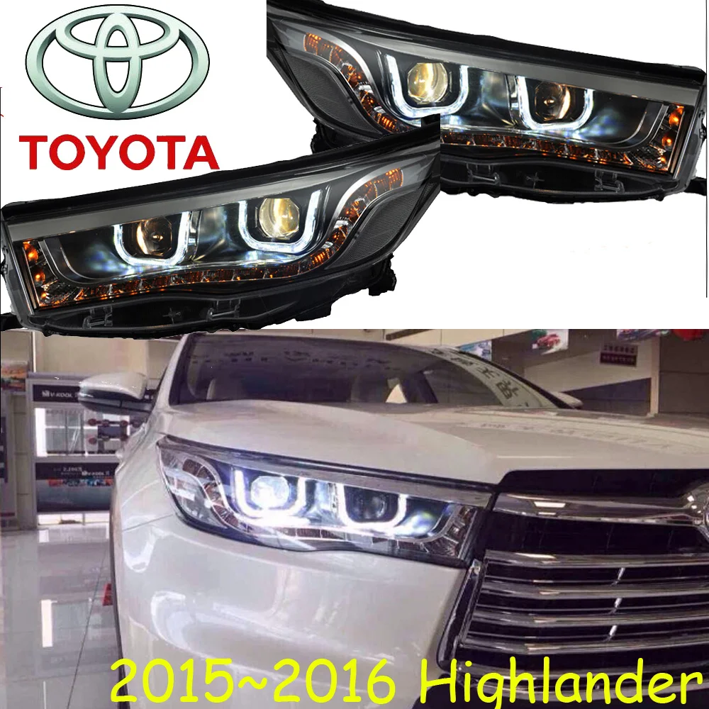 Highlander headlight,2015~2017,Free ship! Highlander fog light,2ps/set+2pcs Ballast,Highlander driver light,Highlander