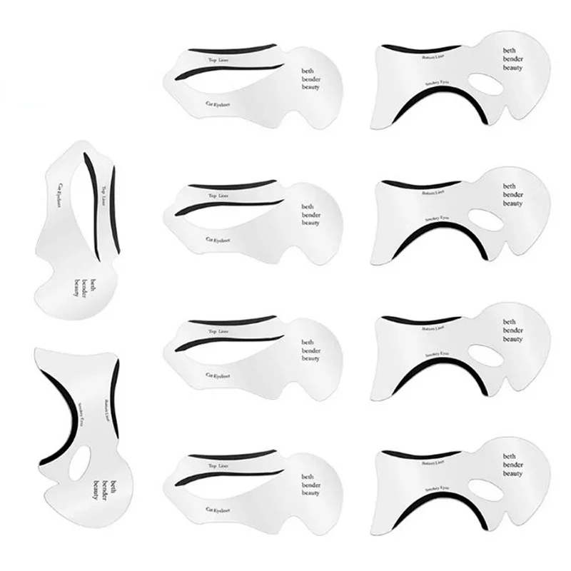 

2pcs Cat's Eye Thrush Card DIY Eyebrow Card Eyelid Paste Cat's Eye Fish Tail Double-wing Eyeliner Model Template Eye Brow Shaper