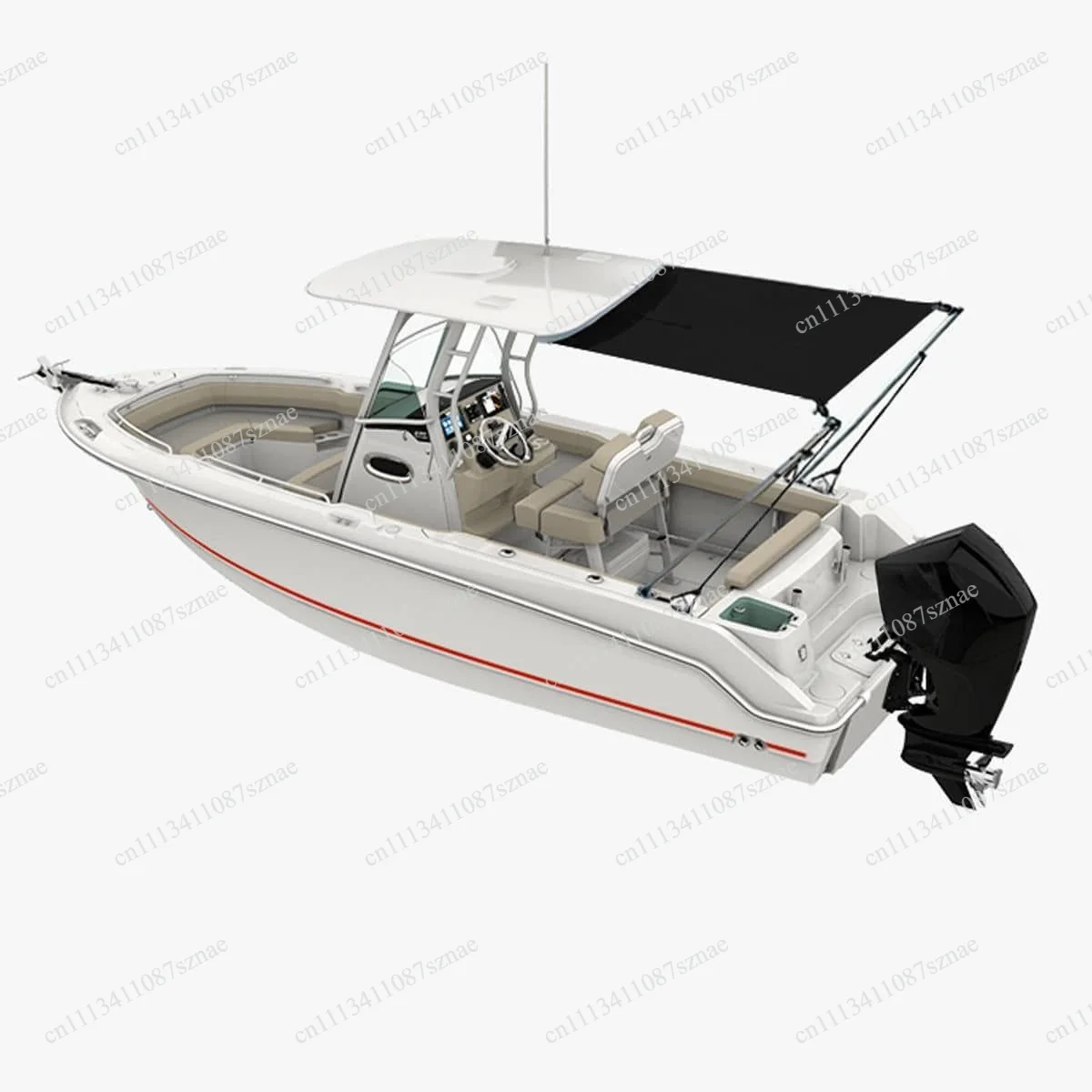 Waterproof Bimini Top Extension for Center Console and Stern, Yacht T-Top Sunshade and Rain Canopy for Fishing Boat