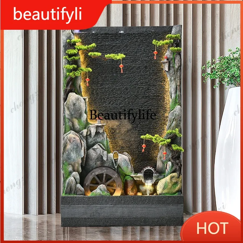 A139 Water curtain wall, flowing water wall landscape to attract wealth fountain circulating water, decoration large ornament