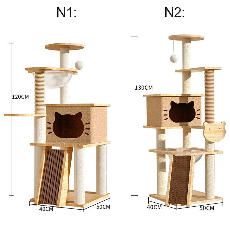 Cat Tree Multi-Level Tower Cat Scratching Post Kitten Toy Cozy Condo Climb Furniture Climbing Tower Cattery Cat Products Frame