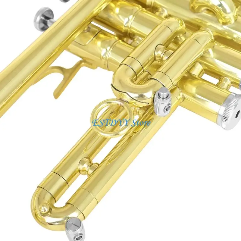 G6DE Standard Trumpet Brass Trumpet Instrument with Carrying Case, Gloves, and Cleaning Cloth Light Weight Trumpet