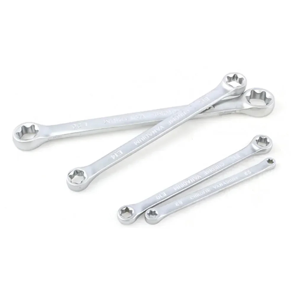 4pcs E-Torx Box Wrench E6 E8 E10 E12 E14 E18 E20 E24 Torx Set Ring Spanner Tools Star Wrench