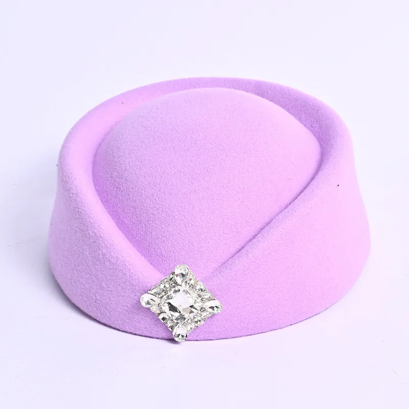 قبعات المضيفة مع الماس شيك كوكتيل قبعات الحفلات المسائية الكنيسة قبعة الراقية الفنان التصوير فيلم قبعة بيضاء #6