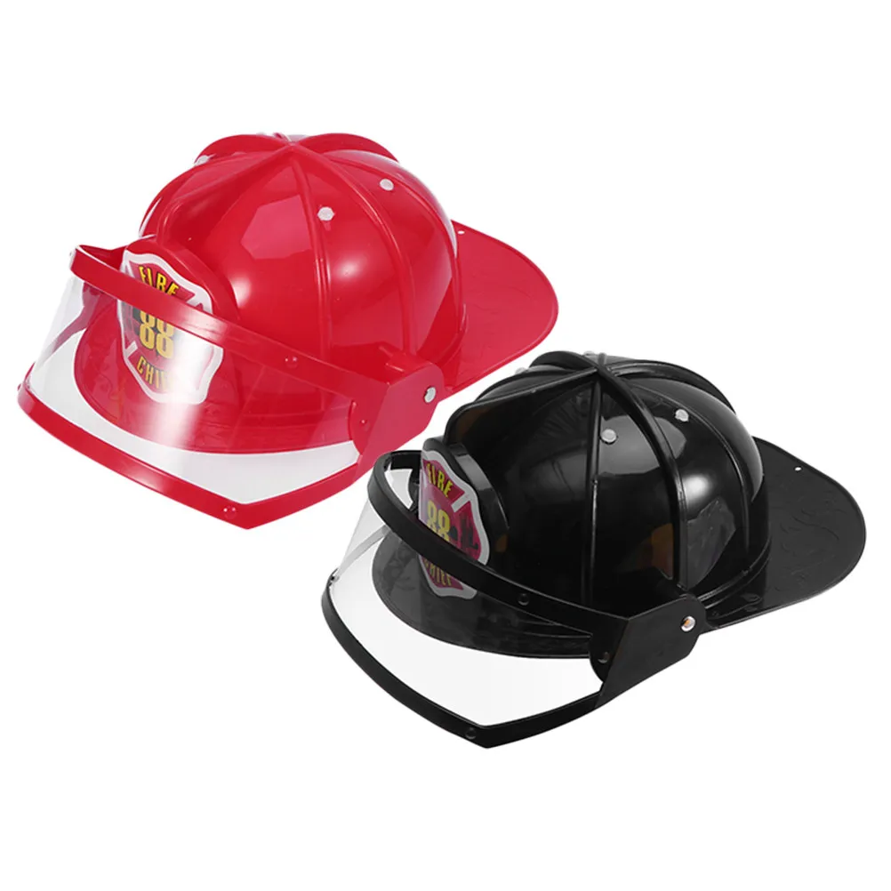 2 Stück Kinder-Feuerwehrhelm, leuchtende Farben, ABS-Material, bequeme Passform, Cosplay für Jungen und Mädchen, Party-Requisiten, Bühnenauftritt