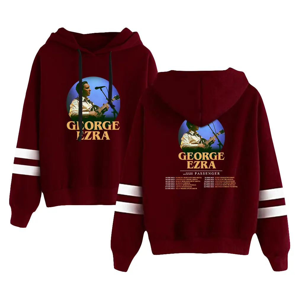 George Ezra Merch Unisex bez kieszeni równoległe drążki z rękawami bluzy damskie męskie bluzy z kapturem w stylu Casual modne ciuchy