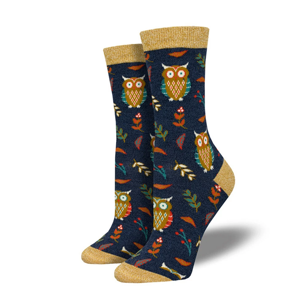 New Funny Cartoon Cute Owl Tiger Dog Socks Soft Cotton Streetwear Hipster Skateboard Christmas Gift Sokken Dropship