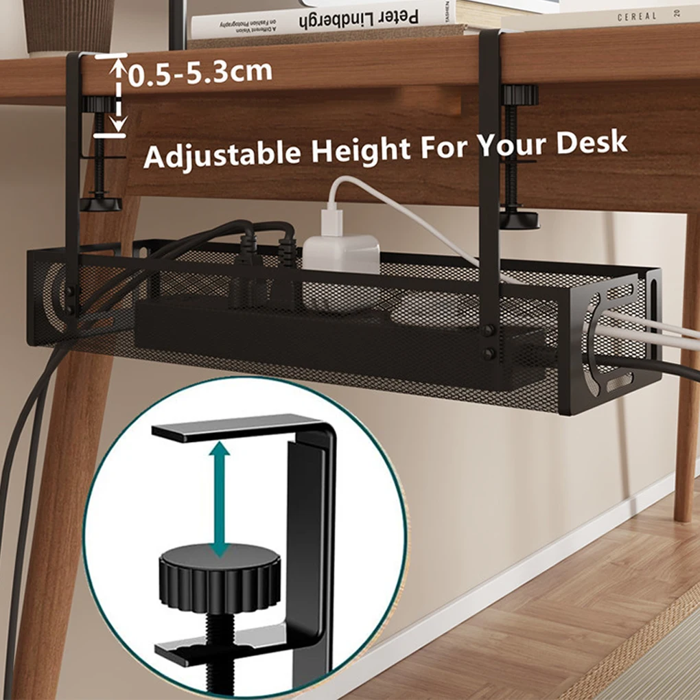 New Portable Management Under Desk, Under Desk Cable Management Tray, Desk Cable Organizer,Cable Management Box,Cord Organizer view 4