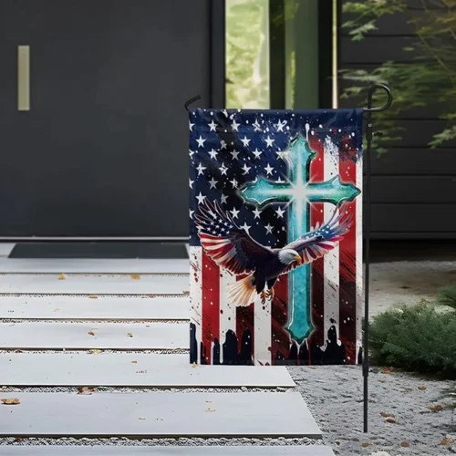 Eagle Patriot Christian Cross 4th of july Flag House Flag, Garden Flag IIX WZZ yyi