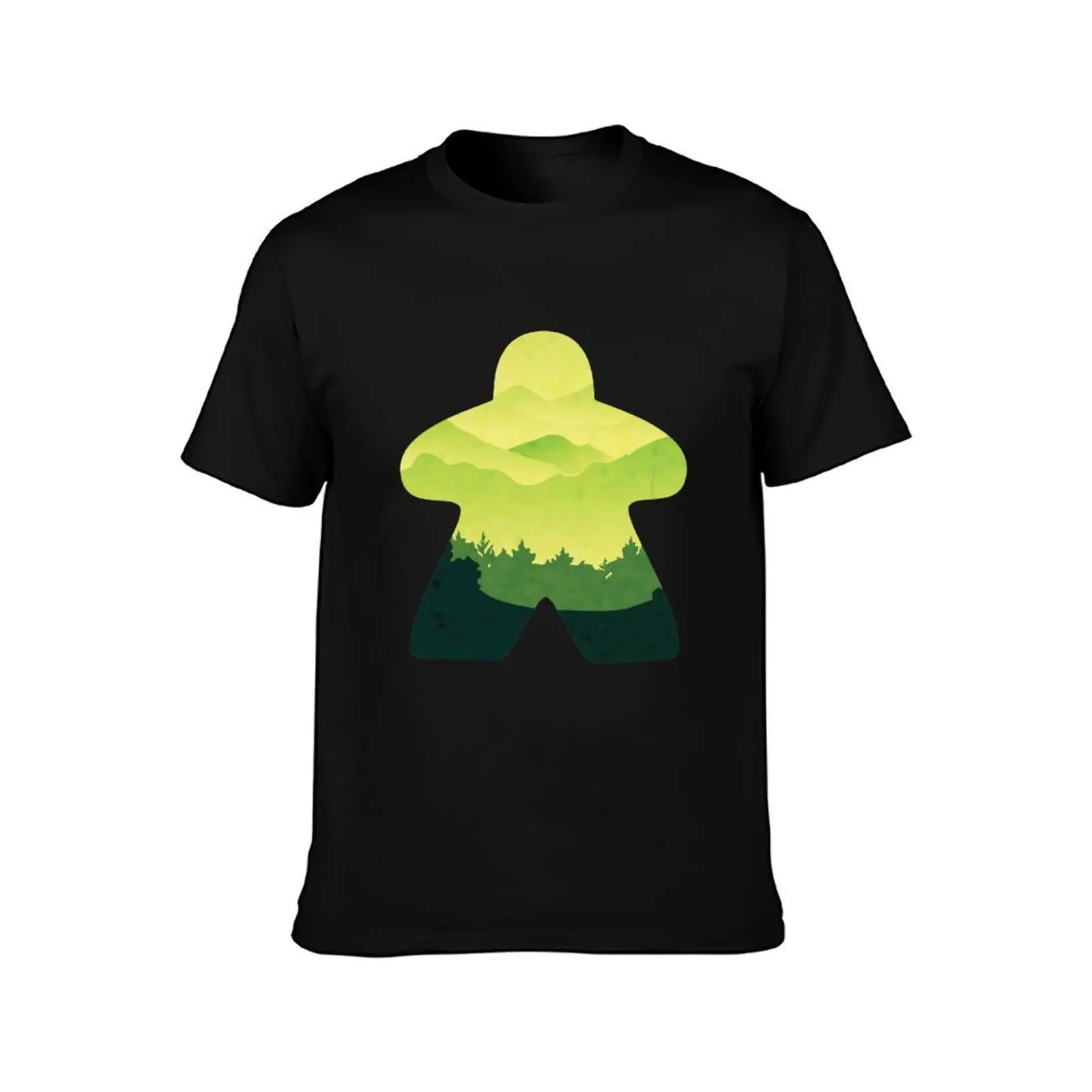 Green Hillside Scape Meeple Board Game Adventure Scene T-Shirt Thanksgiving Day Tee Top T-Shirt