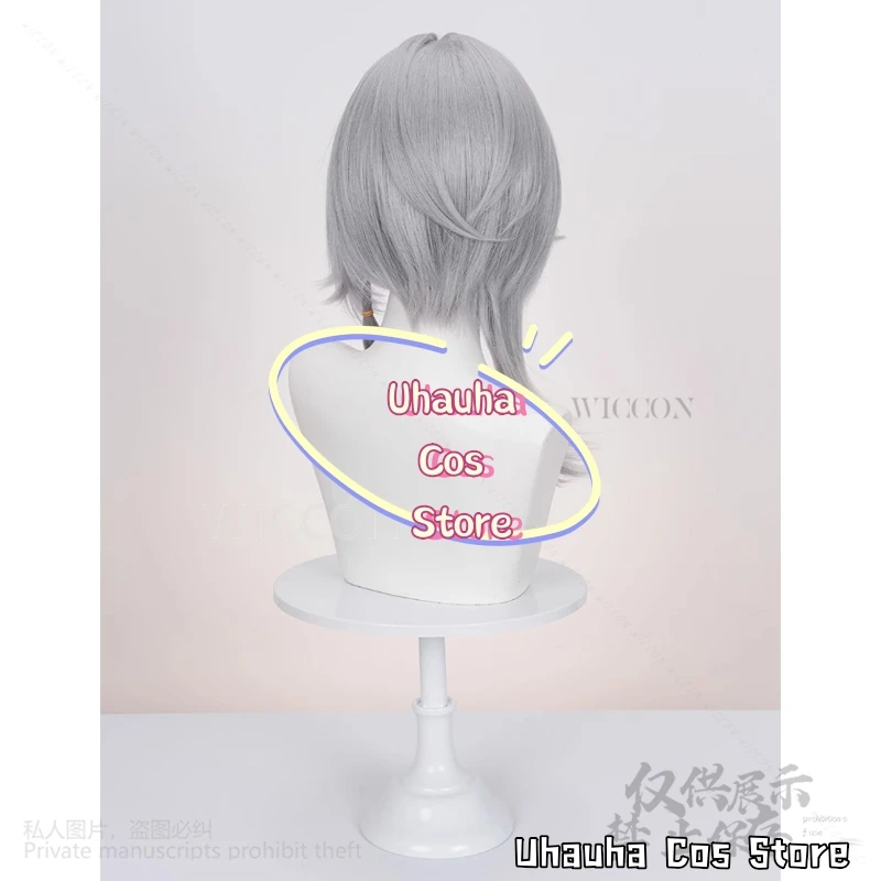 Anime Game Honkai Star Rail Cosplay Cipher Fashion Gray And White Synthetic Wig Highlights Jirai Kei Girls Wigs Cos Customized