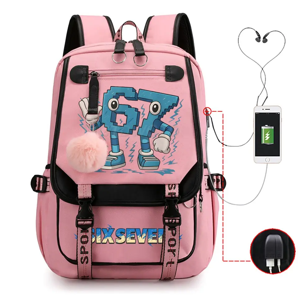 Mochila de Jogo Divertido Cartoon Six Seven Italian Brainrot para