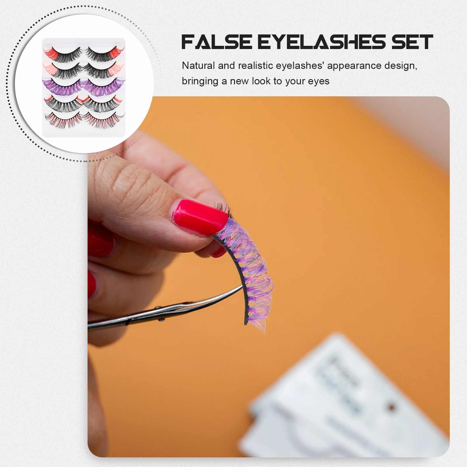 Gekleurde wimpers Valse wimpers Vrouwelijke natuurlijke schoonheid Fake Curling Dichte verlenging Party Smoky Makeup Tool