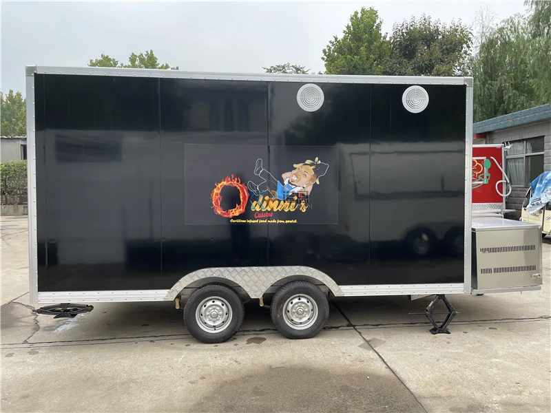 في الهواء الطلق شواء المقلاة العميقة الوجبات السريعة شاحنة الوجبات المحمول وجبة خفيفة عربة بيع الأطعمة مقطورة للبيع