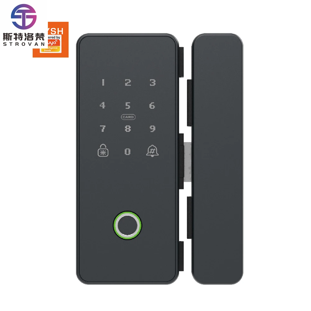 

STLF Intelligent Home Digital Electronic Glass Door Lock Wifi Tuya App Card Fingerprint Password Smart Door Lock