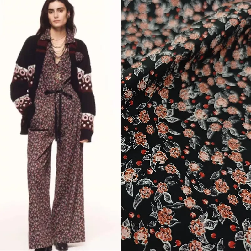 

Показ мод в Европе и Америке, поплиновый хлопковый материал с маленьким цветочным принтом для женщин, платье, блузка, ткань «сделай сам», ткань для шитья