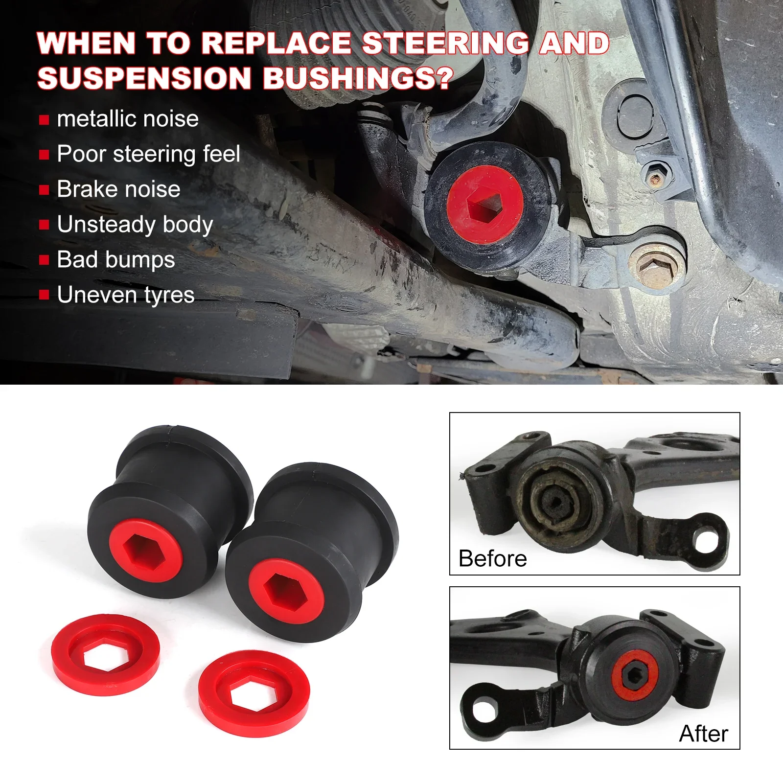 

﻿ 2PCS Front Wishbone Rear Bushes For BMW Mini Cooper S R50 / R52 / R53 00-06 Front Wishbone Rear Bushes