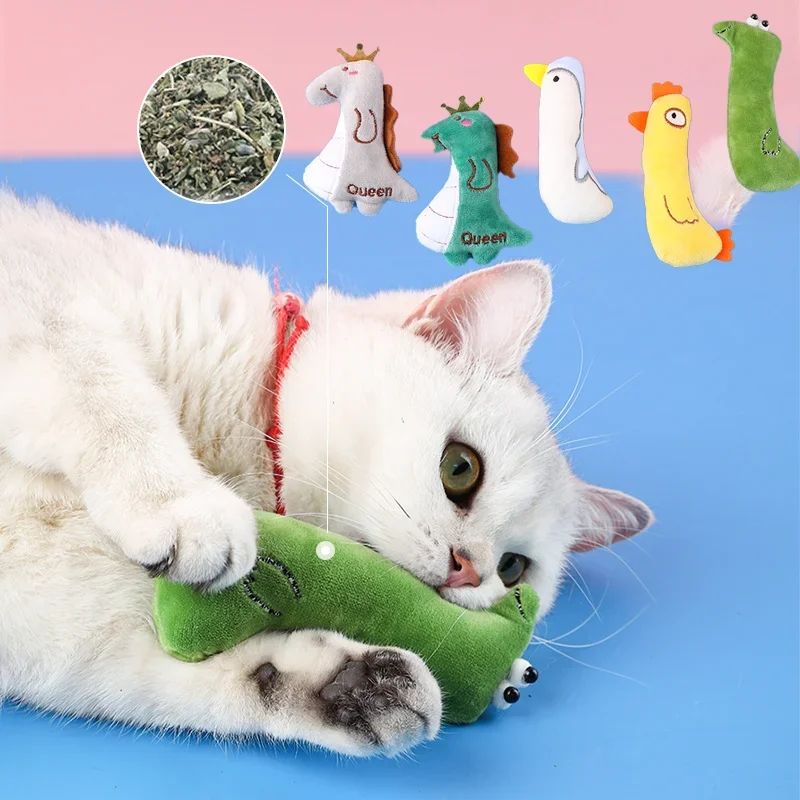 Catnip Plush Cat Toys Interactive Pets Toy for Cute Cat Puppy Kitten Teeth Grinding Thumb Pillow Protect Mouth Cats Supplies