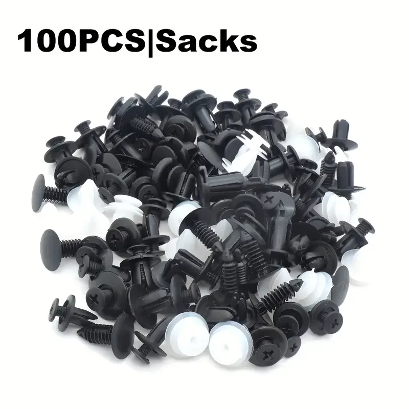 

100pcs Car Fastener Kit Fender Rivet Clamps Body Push-Fit Retaining Pins Bumper Rivets Door Trim Panel Retainers Vehicle Clamps