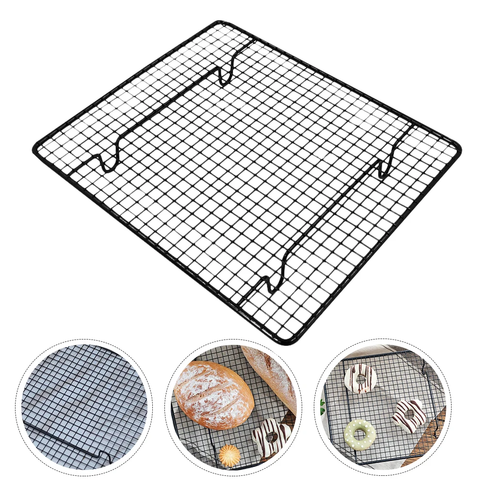 

Baking Cooling Rack Black Grid Nonstick Coasting Sturdy Cake Cookie Pastry Muffin Stand Suitable Grilling Drying Kitchen