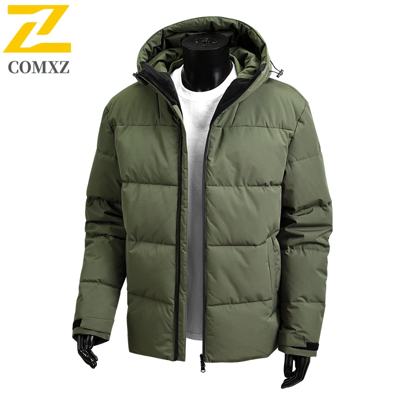 Male Warm Padding Coat 2025 New Thick Winter Men's Windproof Cotton Jacket Coats Trendy Minimalist Hooded Parka Ski Down Jackets