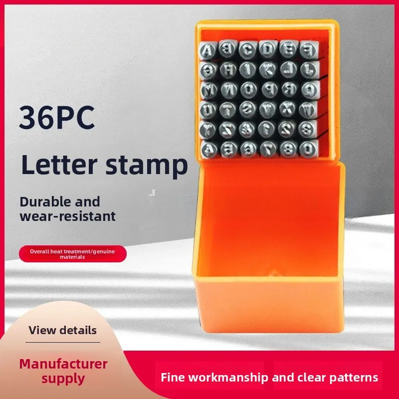 

DIY Tool Steel Letter, Number Letter Printing Punch 36PC Letter Punch Alloy Steel Leather