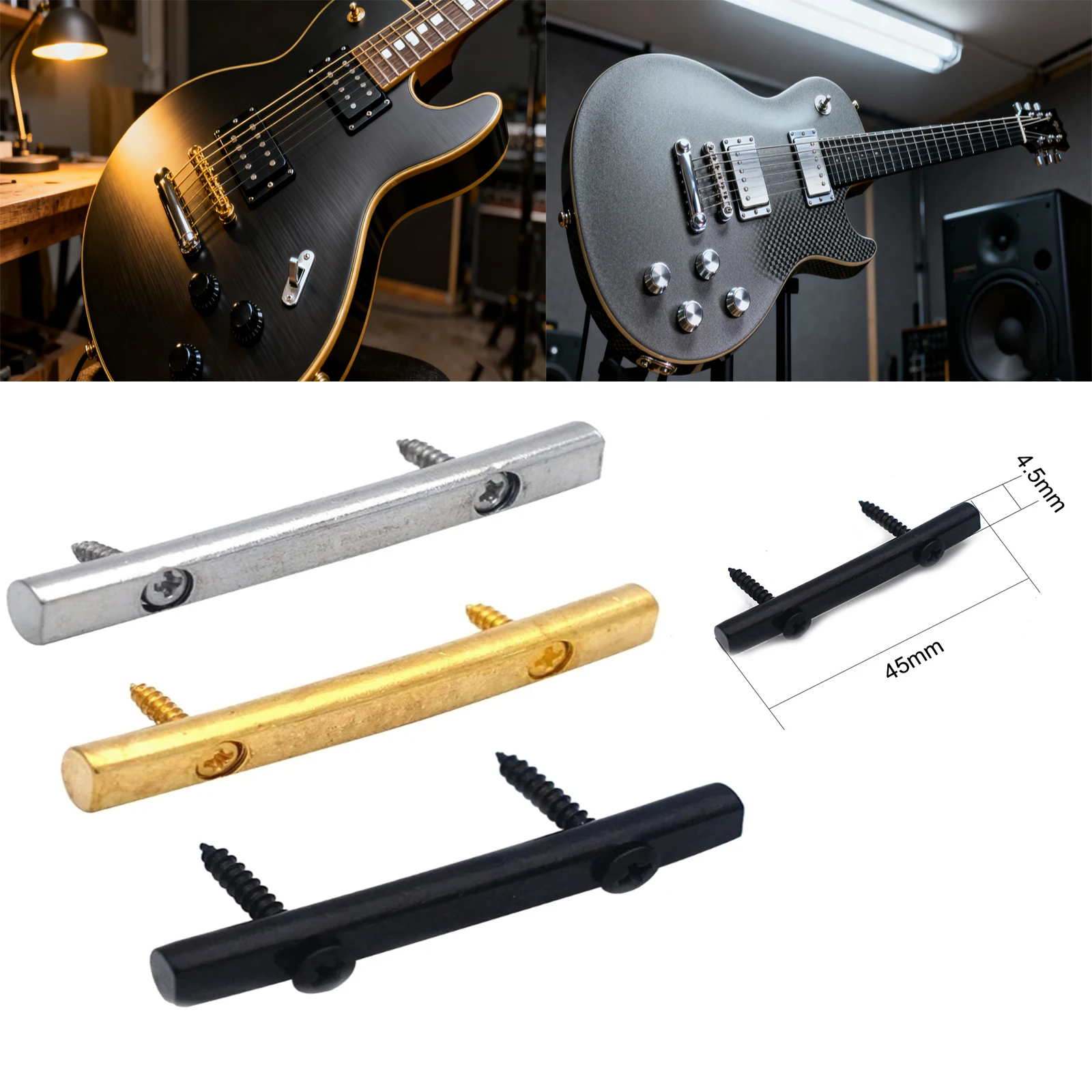 45 مللي متر وتر غيتار التجنيب بار سلسلة الأشجار أدلة مزدوجة قفل أنظمة اهتزاز للجيتار الكهربائي أجزاء الآلات الموسيقية #1