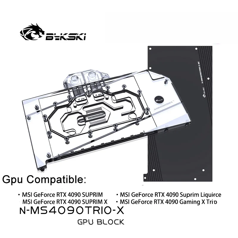 

Bykski N-MS4090TRIO-X GPU Block for MSI RTX 4090 Suprim X / RTX4090 GAMING X TRIO 24G Video Card Water Cooling / Copper Radiator