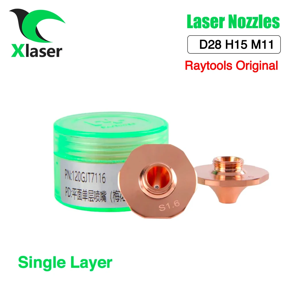 XLaser 10 шт./лот Raytools оригинальная D28H15M11 лазерная насадка одно/двухслойный калибр 1,0-4,0 для BM06K BS06K лазерная режущая головка