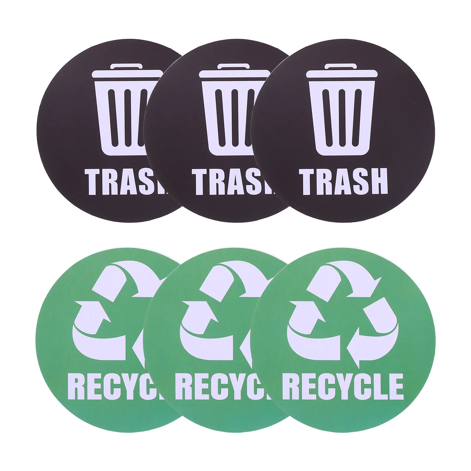 6Pcs Sorting Bin Stickers Colorful Clear Graphics Universal Waste Classification Labels for Home Necessity Office Work