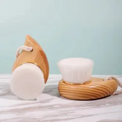 1pc Ultra Soft Bristled Wooden Handle Cleansing Brush Manual Facial Clean Pore Cleansing Face Washing Brush Tool