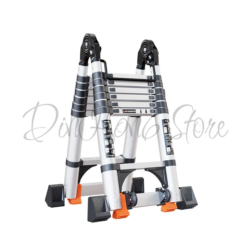 Thickened aluminum alloy telescopic ladder Household multi-functional herringbone ladder Engineering ladder Indoor lifting
