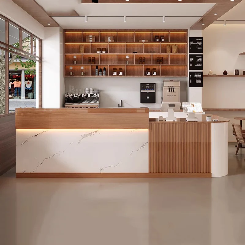 

Modern Office Reception Desk Counter Nordic Vintage Aesthetic Reception Desk Counter Decorations Beauty Commercial Furniture