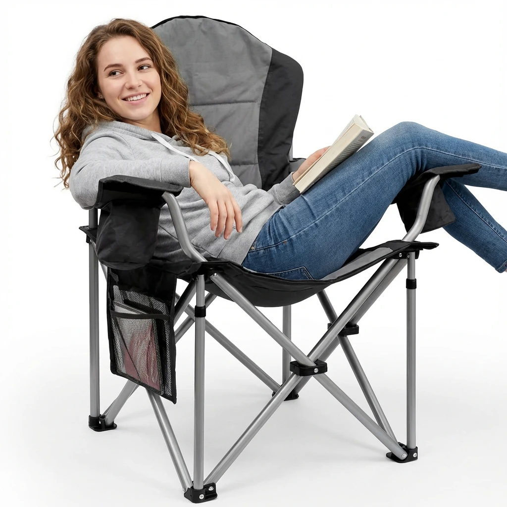 

Customized Outdoor Furniture Modern Double Layer Durable Lightweight Garden Lawn Beach Picnic Folding Camping Fishing Chair