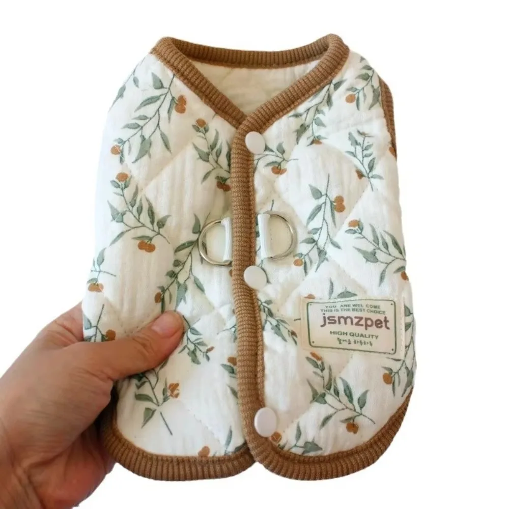 New Cute Rabbit Printed Pet Dog Clothes Winter Warm with Velvet Jacket Teddy Bear Coat Pet Supplies Puppy Clothes Vest Gift view 3