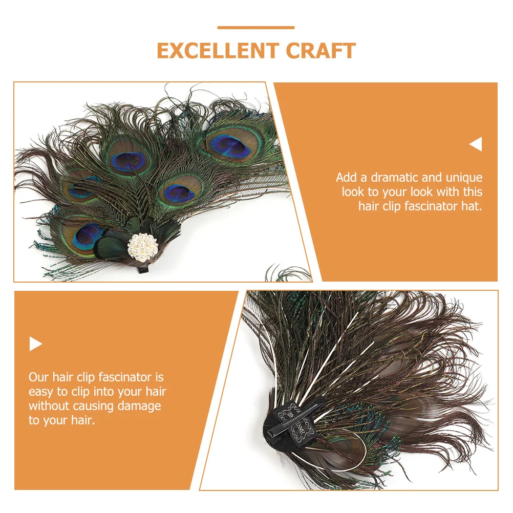 

Hair Clip Fascinator Lightweight Vintage 1920s Party Wedding Ball Prom Elegant Headpiece for Women