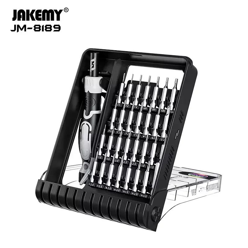 

JAKEMY JM-8189 32PCS Precision Screwdriver Set with Tweezers for Mobile Phone Repair Tools Magnetic CR-V Bits Bolt Drivers Set