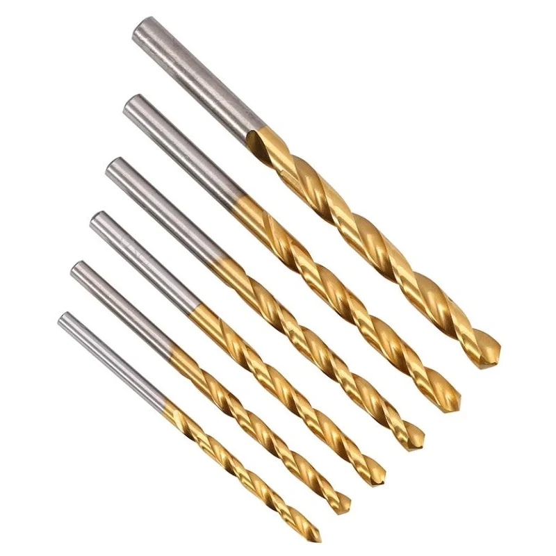 1-5 шт. HSS спиральные сверла с прямым хвостовиком и титановым покрытием 1 мм-12 мм для металла, алюминия, меди, нержавеющей стали, инструмент для деревянных отверстий