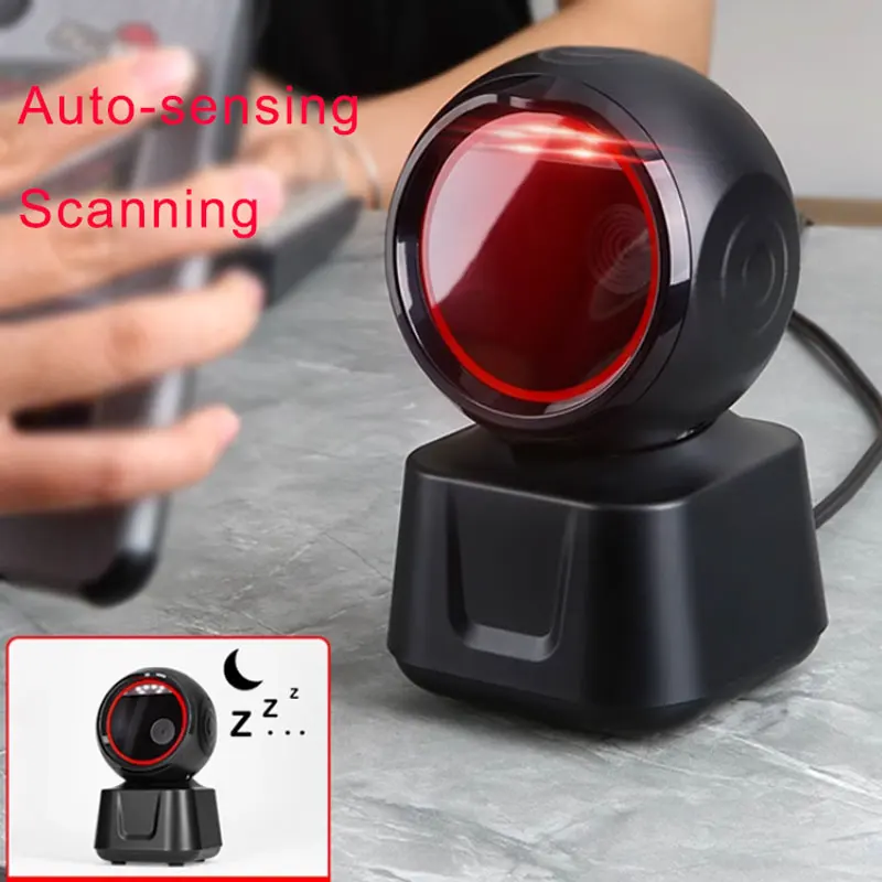 Imagem -04 - Automático Omnidirectional Desktop Barcode Scanner Mãos-livres Usb Wired qr Reader 1d 2d Código de Barras Sensor de Imagem