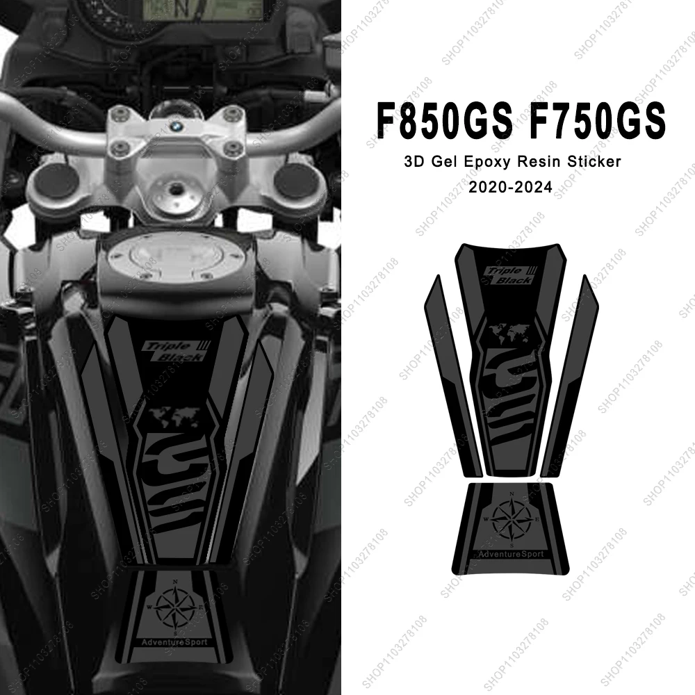 

For F850GS F750GS F 850 750 GS 2020-2024 3D Epoxy Resin Sticker Kit Waterproof Motorcycle fuel tank pad Protective decals