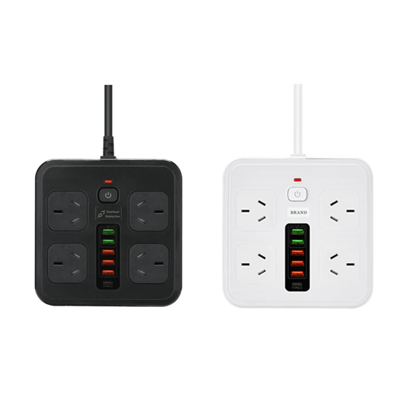 Australian Outlets Power Strip USB Charger Socket With 2M Extension Cable 10A 250V 3000W Surge Protector AU Plug Network Filter