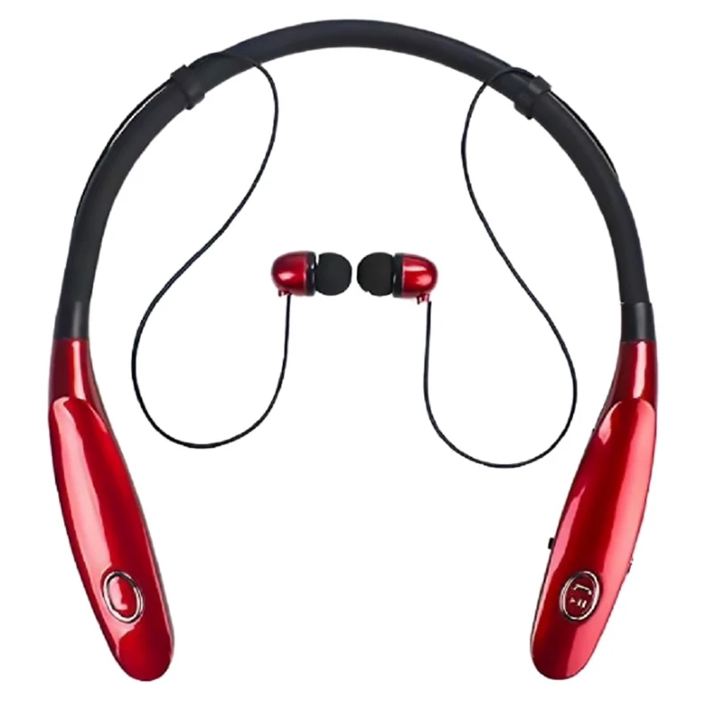 HBS900S Wireless Bluetooth Headphones Neckband 15 Hrs V4.2 for Outdoors Running Sport Noise Cancelling Earbuds(Red)