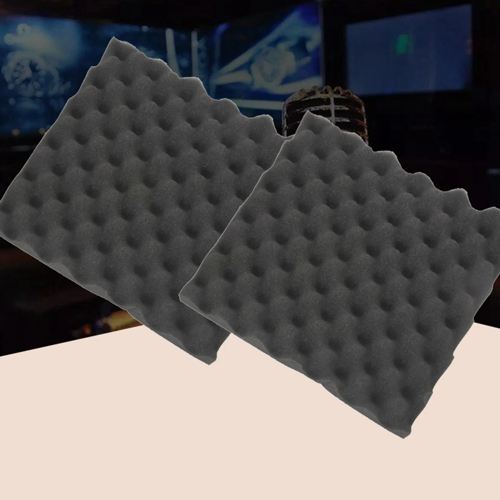 PZHI-12Pcs 30X30X4CM عازل للصوت بلاط رغوي صوتي ممتص للضوضاء