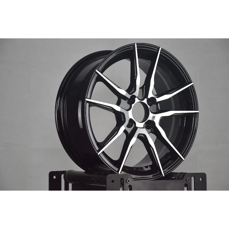 【2026】Wholesale Car Parts Wheels Gloss Black With Silver Inner Ring Multi Spoke Car Rims Sport Alloy Wheels For Passenger Car Tu