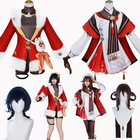 Hutao Genshin Impact Cosplay Walnut Lantern Festival Costume Suzhou Xiangling New Year's Eve Joy Cosplay Dress for Women