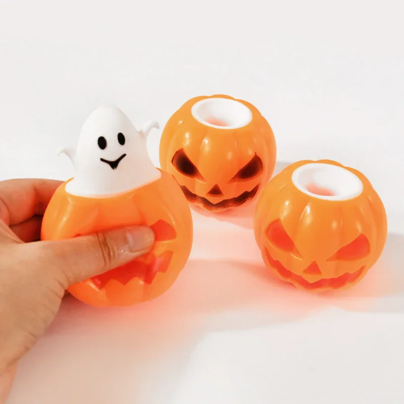 3/1Pcs Halloween Kürbis Geist Squeeze Prise Spielzeug Kinder Gefälligkeiten Halloween Party Liefert Stress Relief Zappeln Spielzeug Geburtstag