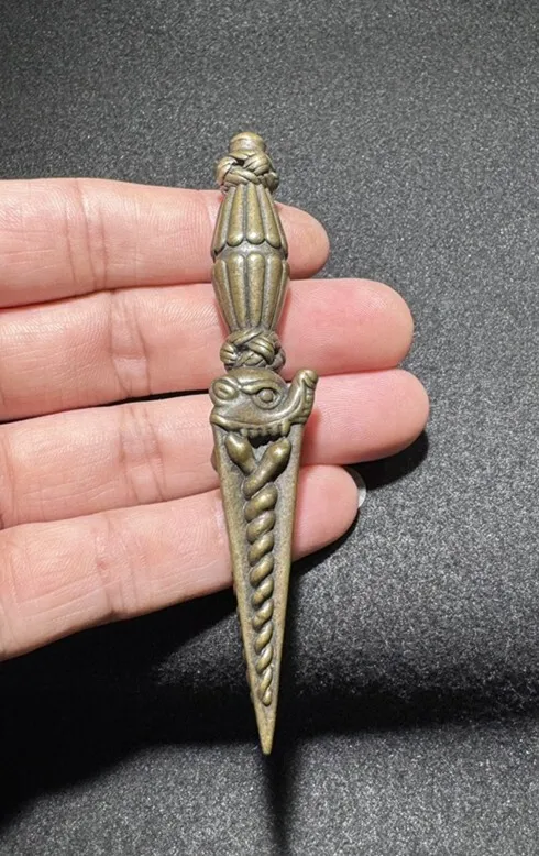 Antique Tibet Buddhism Copper Faqi Vajra Demon Subduing Pestle talisman