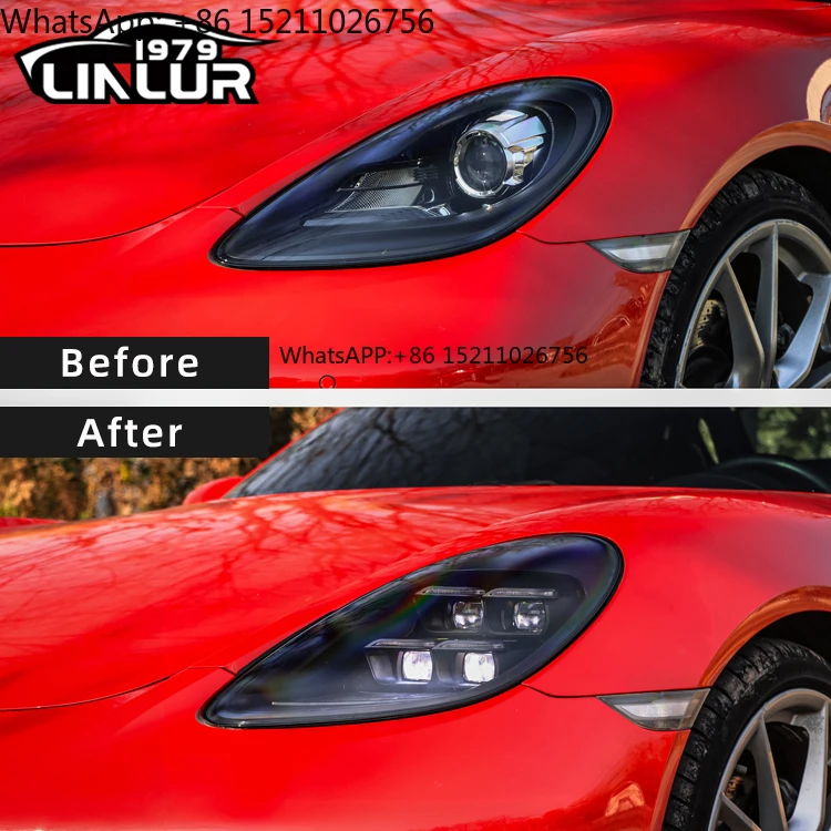 [1979] Autoscheinwerfer 982 Scheinwerfer-Upgrade auf 2023 Pdls Style LED-Scheinwerfer für 2016–2023 Porsche 718 Boxster Cayman
